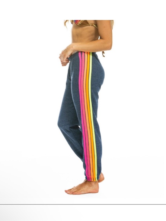 Aviator Nation Pants - Aviator Nation 5 stripe Blue Neon sweatpants Sz M